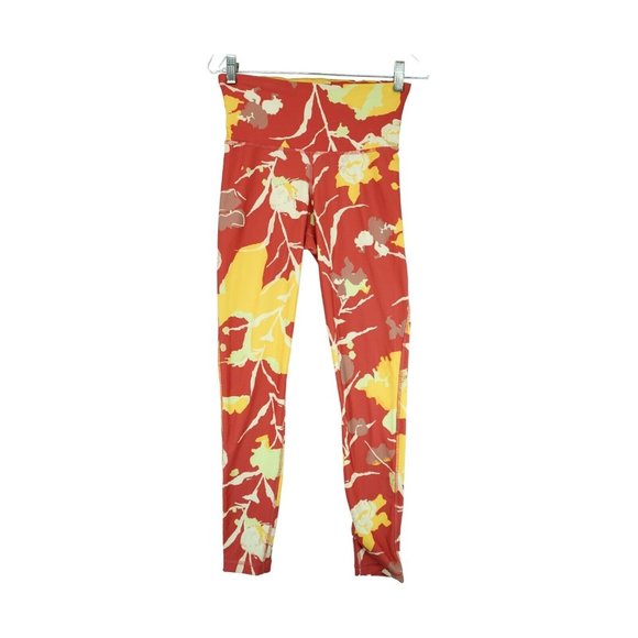 Reebok Speedwick High Waist Leggings Orange/Yellow/Creme Size‎ Small ~ Women's - Picture 1 of 5